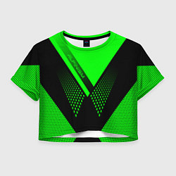 Футболка 3D укороченная женская Alpinism: Acid Green, цвет: 3D-принт
