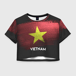 Футболка 3D укороченная женская Vietnam Style, цвет: 3D-принт