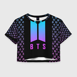 Футболка 3D укороченная женская BTS: Neon Night, цвет: 3D-принт