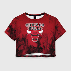 Футболка 3D укороченная женская CHICAGO BULLS, цвет: 3D-принт