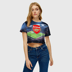 Футболка 3D укороченная женская FC Arsenal, цвет: 3D-принт — фото 2