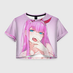 Футболка 3D укороченная женская Ahegao, цвет: 3D-принт