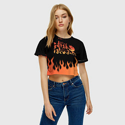 Футболка 3D укороченная женская ОЧЕНЬ ПРИЯТНО БОГ!, цвет: 3D-принт — фото 2