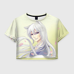 Футболка 3D укороченная женская Лис Томоэ, цвет: 3D-принт