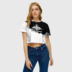 Футболка 3D укороченная женская Воздушно - десантные войска, цвет: 3D-принт — фото 2