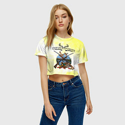 Футболка 3D укороченная женская Охота, цвет: 3D-принт — фото 2