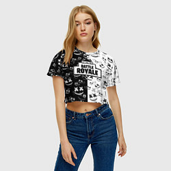 Футболка 3D укороченная женская Fortnite & Marshmello, цвет: 3D-принт — фото 2