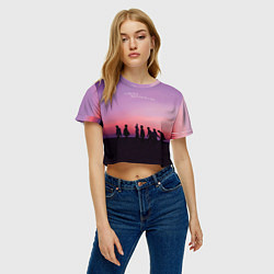 Футболка 3D укороченная женская BTS, цвет: 3D-принт — фото 2