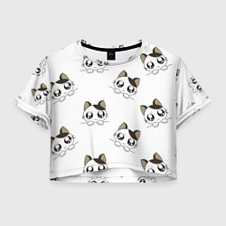 Футболка 3D укороченная женская Котята, цвет: 3D-принт