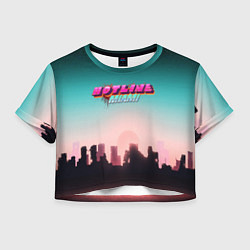 Футболка 3D укороченная женская HOTLINE MIAMI, цвет: 3D-принт