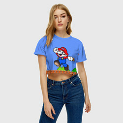 Футболка 3D укороченная женская Mario, цвет: 3D-принт — фото 2
