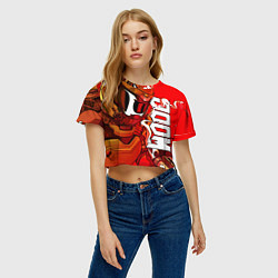 Футболка 3D укороченная женская DOOM Eternal, цвет: 3D-принт — фото 2