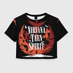 Футболка 3D укороченная женская NIRVANA TEEN SPIRIT, цвет: 3D-принт