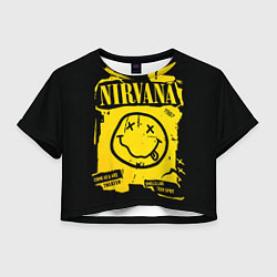 Футболка 3D укороченная женская Nirvana 1987, цвет: 3D-принт