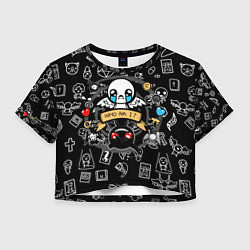 Футболка 3D укороченная женская THE BINDING OF ISAAC ЖЕРТВА, цвет: 3D-принт