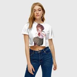 Футболка 3D укороченная женская Очако Урарака хитрит замышляет по крупному - Моя г, цвет: 3D-принт — фото 2