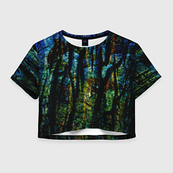 Футболка 3D укороченная женская Разноцветная гора, цвет: 3D-принт