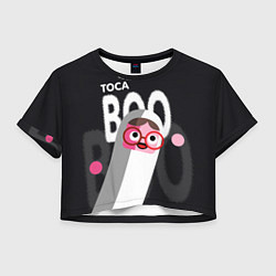 Футболка 3D укороченная женская Toca Boo, цвет: 3D-принт