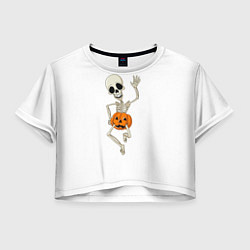 Женский топ Скелет в тыкве
