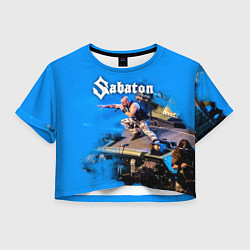 Футболка 3D укороченная женская Йоаким Броден на танке Sabaton, цвет: 3D-принт