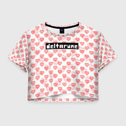 Футболка 3D укороченная женская DELTARUNE PATTERN LOGO, цвет: 3D-принт