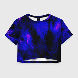 Футболка 3D укороченная женская Purple Tie-Dye, цвет: 3D-принт