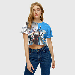 Футболка 3D укороченная женская ШЭНЬ ХЭ ЧУНЬ ЮНЬ GENSHIN IMPACT, цвет: 3D-принт — фото 2