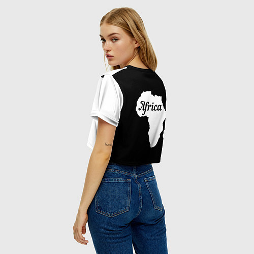 Женский топ Африка черно-белая двусторонняя / 3D-принт – фото 4