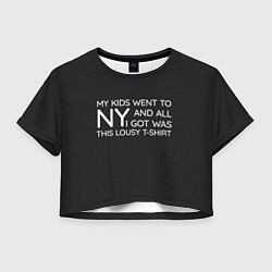 Футболка 3D укороченная женская New York T-Shirt, цвет: 3D-принт