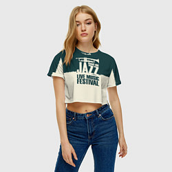 Футболка 3D укороченная женская Джаз Живая Музыка, цвет: 3D-принт — фото 2