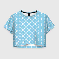 Футболка 3D укороченная женская Узор Sky Blue Dope Camo Dope Street Market, цвет: 3D-принт