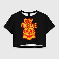 Футболка 3D укороченная женская ZillaKami x SosMula City Morgue Черепа, цвет: 3D-принт