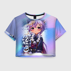 Футболка 3D укороченная женская Геншин Ци-Ци, цвет: 3D-принт