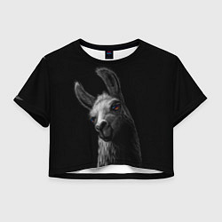 Футболка 3D укороченная женская Портрет милой ламы, цвет: 3D-принт