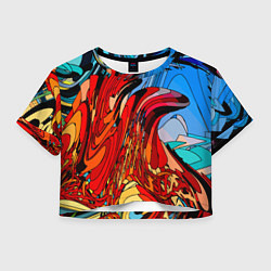 Футболка 3D укороченная женская Abstract color pattern Fashion 2022, цвет: 3D-принт