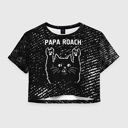 Футболка 3D укороченная женская Papa Roach Rock Cat, цвет: 3D-принт