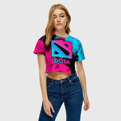 Футболка 3D укороченная женская Dota Neon Gradient, цвет: 3D-принт — фото 2