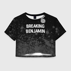 Футболка 3D укороченная женская Breaking Benjamin glitch на темном фоне: символ св, цвет: 3D-принт