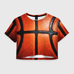 Футболка 3D укороченная женская Баскетбольный мяч текстура, цвет: 3D-принт