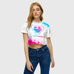 Футболка 3D укороченная женская Poppy Playtime neon gradient style, цвет: 3D-принт — фото 2