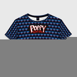 Футболка 3D укороченная женская Poppy Playtime - Huggy Wuggy Pattern, цвет: 3D-принт