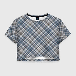 Женский топ Серо-голубой классический клетчатый узор