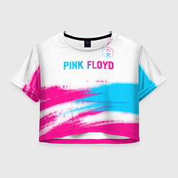 Женский топ Pink Floyd neon gradient style: символ сверху