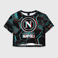 Женский топ Napoli FC в стиле glitch на темном фоне