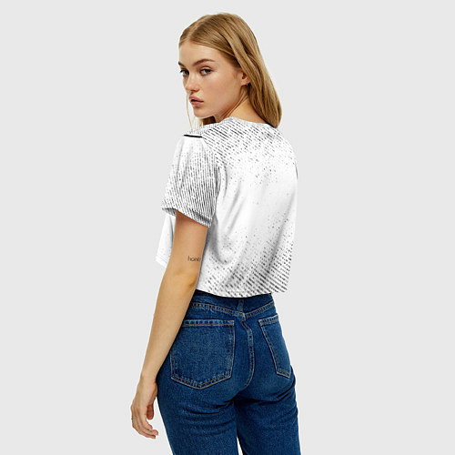 Женский топ Leeds United с потертостями на светлом фоне / 3D-принт – фото 4