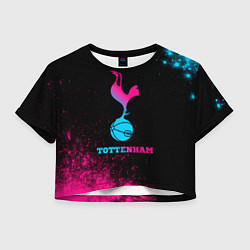 Футболка 3D укороченная женская Tottenham - neon gradient, цвет: 3D-принт