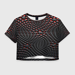 Футболка 3D укороченная женская Imitation snake skin - pattern, цвет: 3D-принт