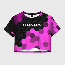 Футболка 3D укороченная женская Honda pro racing: символ сверху, цвет: 3D-принт