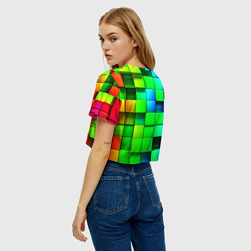 Женский топ Цветные неоновые кубы / 3D-принт – фото 4