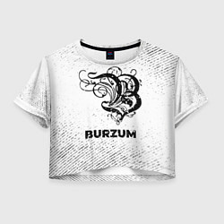 Женский топ Burzum с потертостями на светлом фоне